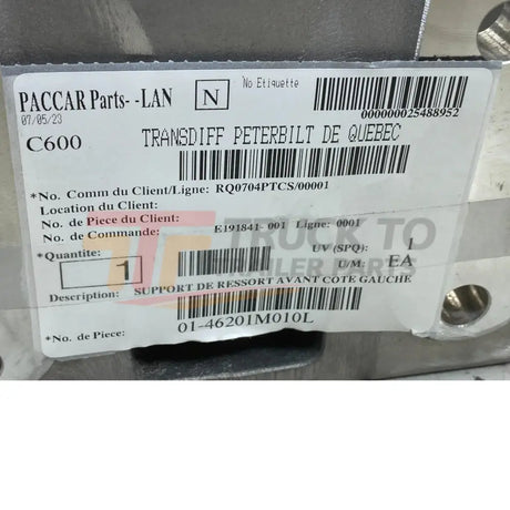 01-46201M010L Genuine Peterbilt Left Spring Hanger Steer Axle for Peterbilt 320 - Truck To Trailer