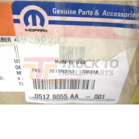 05179055AA Mopar Heater Core Tube 2006-2009 Ram 2500 / 3500 - Truck To Trailer