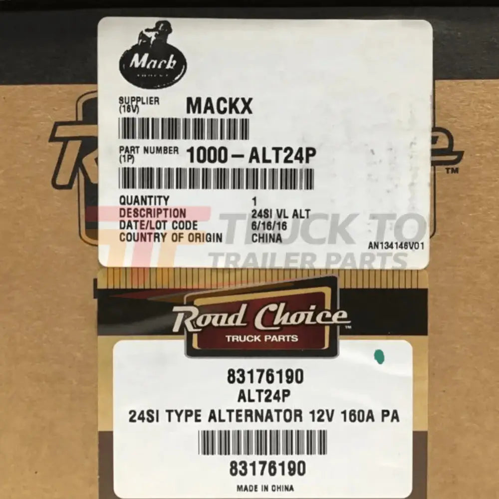 1000-ALT24P Genuine Volvo/Mack Alternator - Truck To Trailer