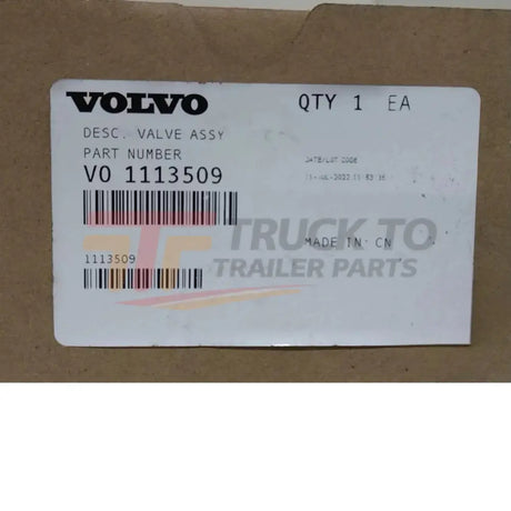 1113509 Genuine Mack Valve Assy - Truck To Trailer