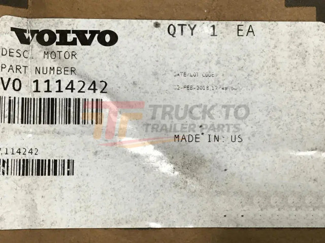 1114242 Genuine Volvo Motor - Truck To Trailer
