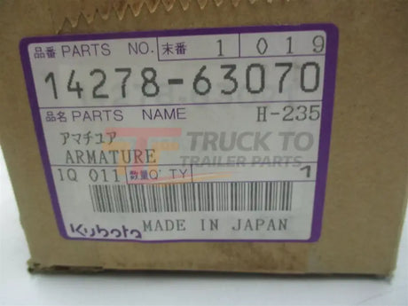 14278-63070 Kubota Armature - Truck To Trailer