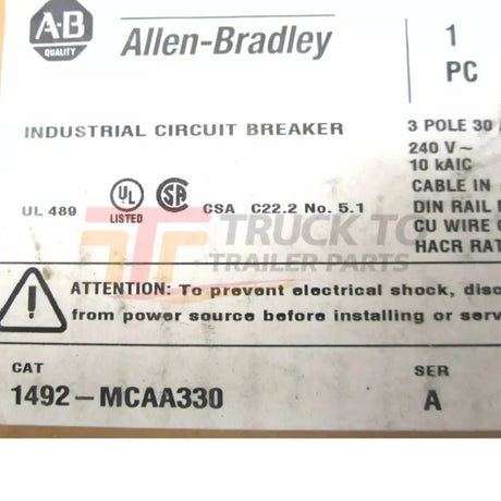 1492-MCAA330 Allen Bradley Industrial Circuit Breaker 3 Pole 30 Amp - Truck To Trailer