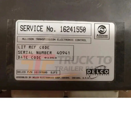 16241550 Genuine Allison ECU Controller Package - Truck To Trailer