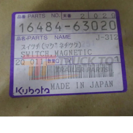 16484-63020 Kubota Magnetic Switch - Truck To Trailer