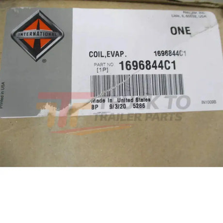 1696844C1 International Coil, Evaporator Air Conditioner - Truck To Trailer