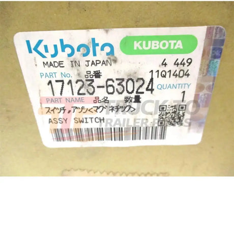 17123-63024 Kubota Magnetic Switch D1803 V2003 V2203 V2403 WG1903 - Truck To Trailer