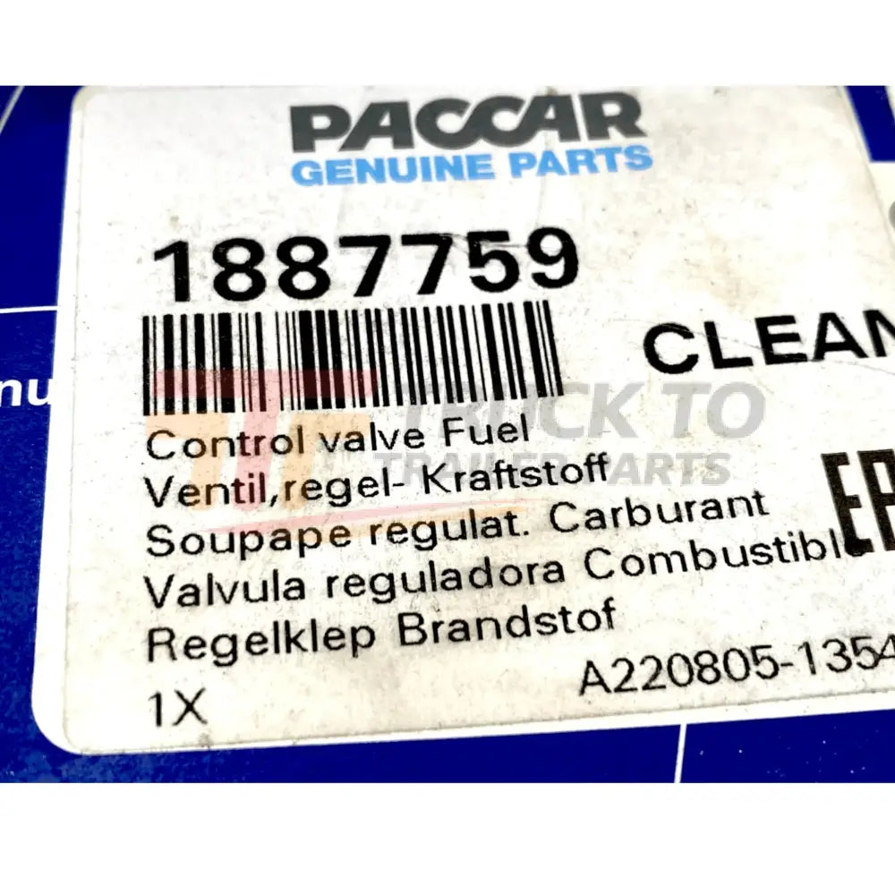 1887759Pe Genuine Paccar Fuel Pressure Control Valve Assembly - Truck To Trailer