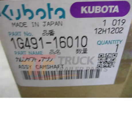 1G491-16010 Kubota Camshaft - Truck To Trailer