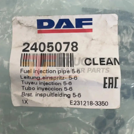 1872502 Genuine Paccar Fuel Injection Pipe 5-6 For Mx-13 - Truck To Trailer