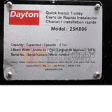 25K806 Dayton Load Cap Quick-Install Trolley 3 to 8 In Beam Flange W 4,000 Lb - Truck To Trailer