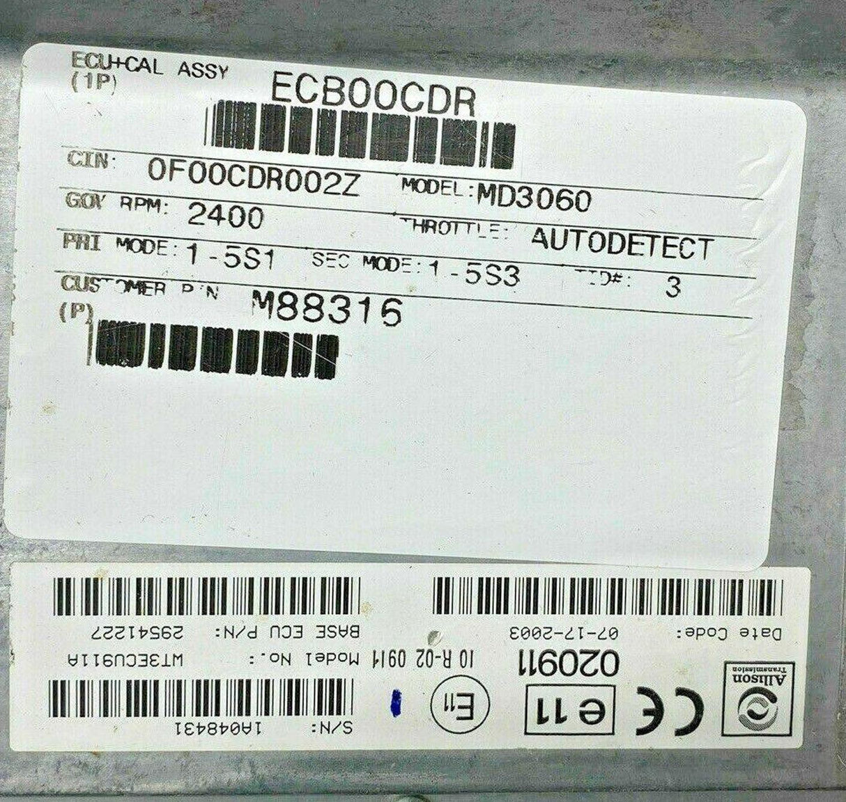 29541227 Genuine Allison Ecu Tcm Control Module - Truck To Trailer