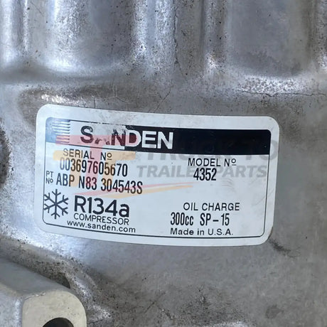 304543S Genuine Sanden A/C Compressor 4352 - Truck To Trailer