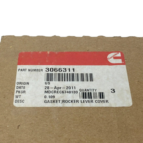 M3066311 Genuine Cummins Rocker Lever Cover Gasket - Truck To Trailer