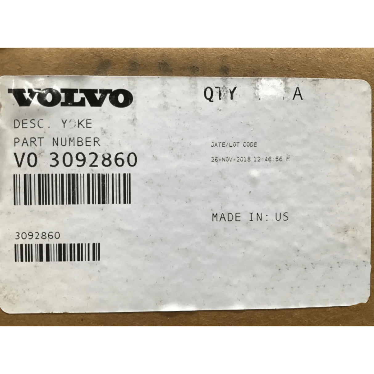 3092860 Genuine Volvo Yoke - Truck To Trailer