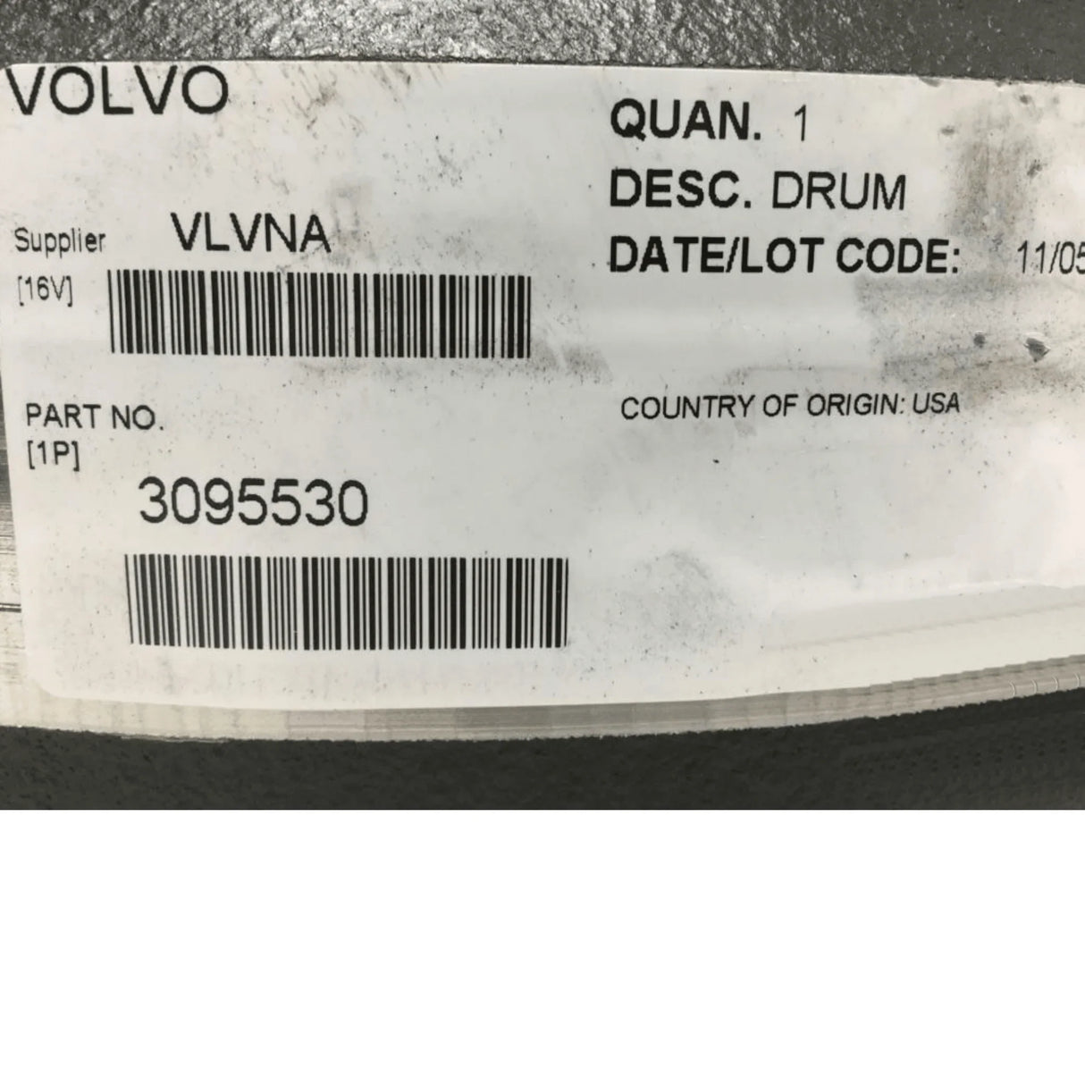 3095530 Genuine Volvo Brake Drum - Truck To Trailer