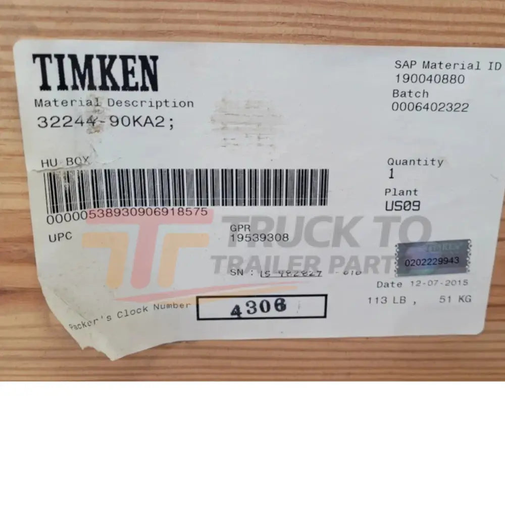 32244-90KA2 Genuine Timken Tapered Roller Bearing - Truck To Trailer