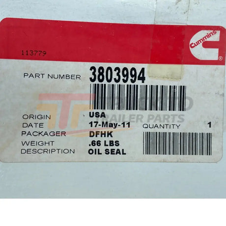 3803994 Genuine Cummins Front Seal Crankshaft Kit - Truck To Trailer