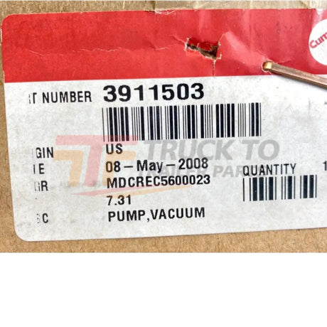 3911503 Genuine Cummins Vacuum Pump - Truck To Trailer