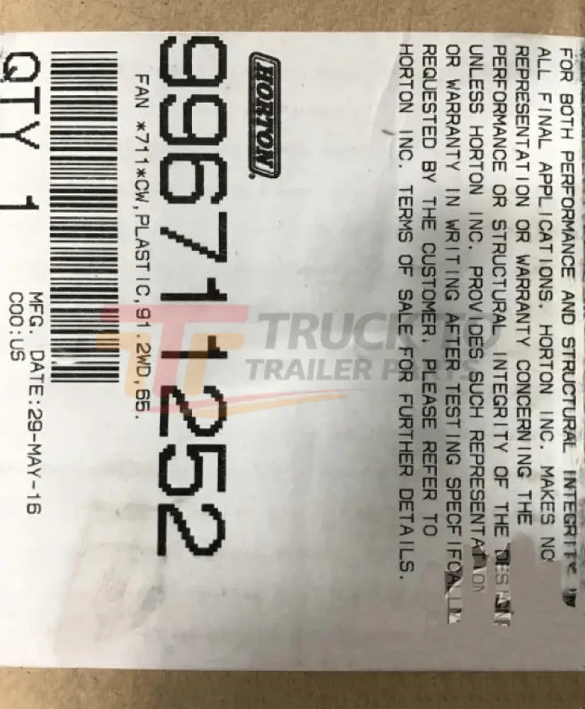 3912-996711252 Genuine Volvo Fan - Truck To Trailer