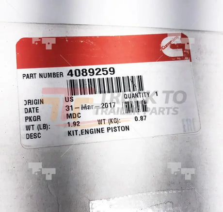 3965497 Genuine Cummins Engine Piston Kit - Truck To Trailer