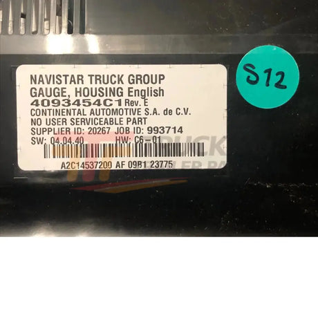 4093454C1 Genuine International Instr Cluster Premium 2500 Rpm Gauge Cluster - Truck To Trailer