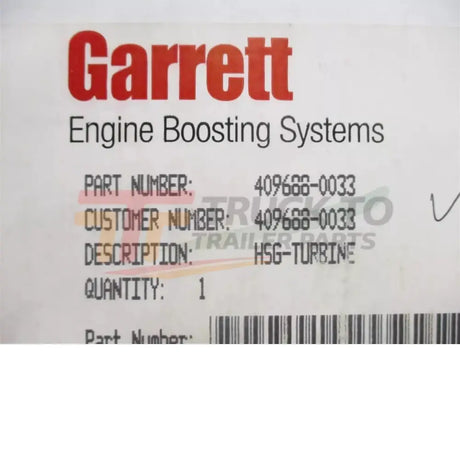 409688-0033 Garrett Turbo TV9407 Turbine Housing - Truck To Trailer