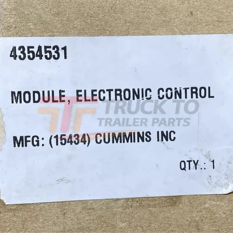 4354531 Cummins Electronic Control Module - Truck To Trailer