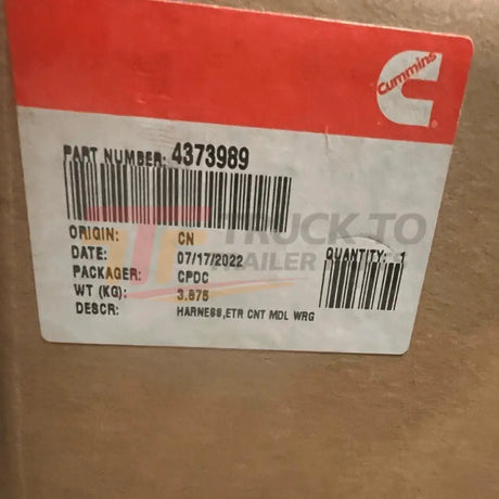 4373989 Genuine Cummins Engine Control Module Wiring Harness - Truck To Trailer