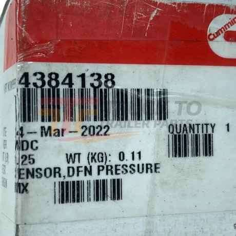 4384138 Genuine Cummins Differential Pressure Sensor - Truck To Trailer