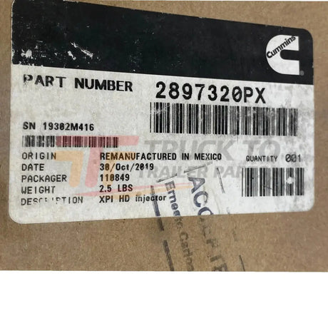 4384363 Oem Cummins Fuel Injector For Xpi Fuel Systems On Epa13 15L Isx/Qsx Engines - Truck To Trailer