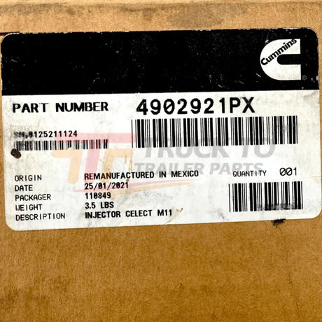 4902921 Genuine Cummins Eui Injector Celect - Truck To Trailer