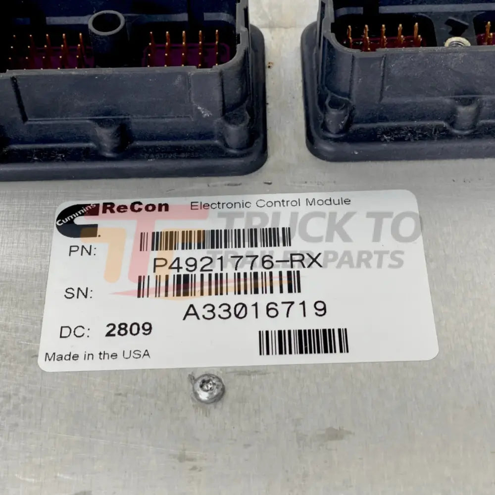 4921776Rx Genuine Cummins Electronic Control Module Ecm - Truck To Trailer