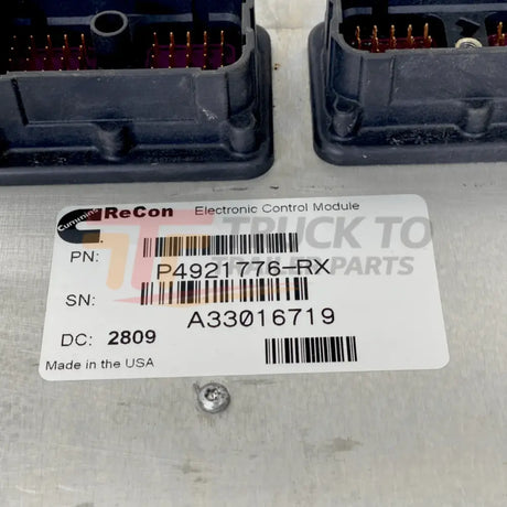 4921776Rx Genuine Cummins Electronic Control Module Ecm - Truck To Trailer