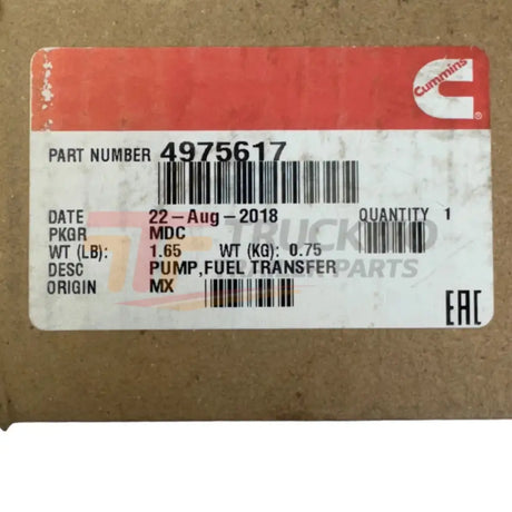 4975617 Genuine Cummins Fuel Transfer Pump - Truck To Trailer