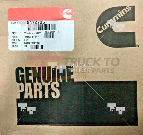 5472735 Genuine Cummins Water Pump - Truck To Trailer