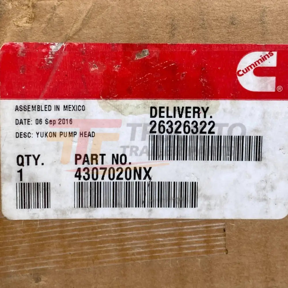 4307020NX Oem Cummins Fuel Pump Head - Truck To Trailer