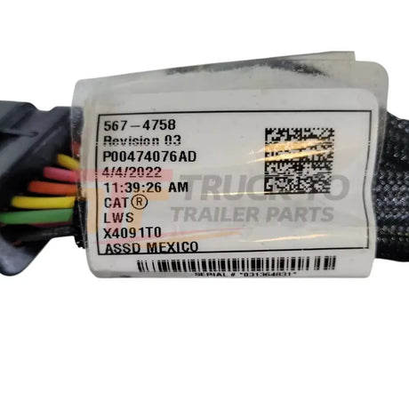 567-4758 Caterpillar Industrial Engine Wiring Harness - Truck To Trailer
