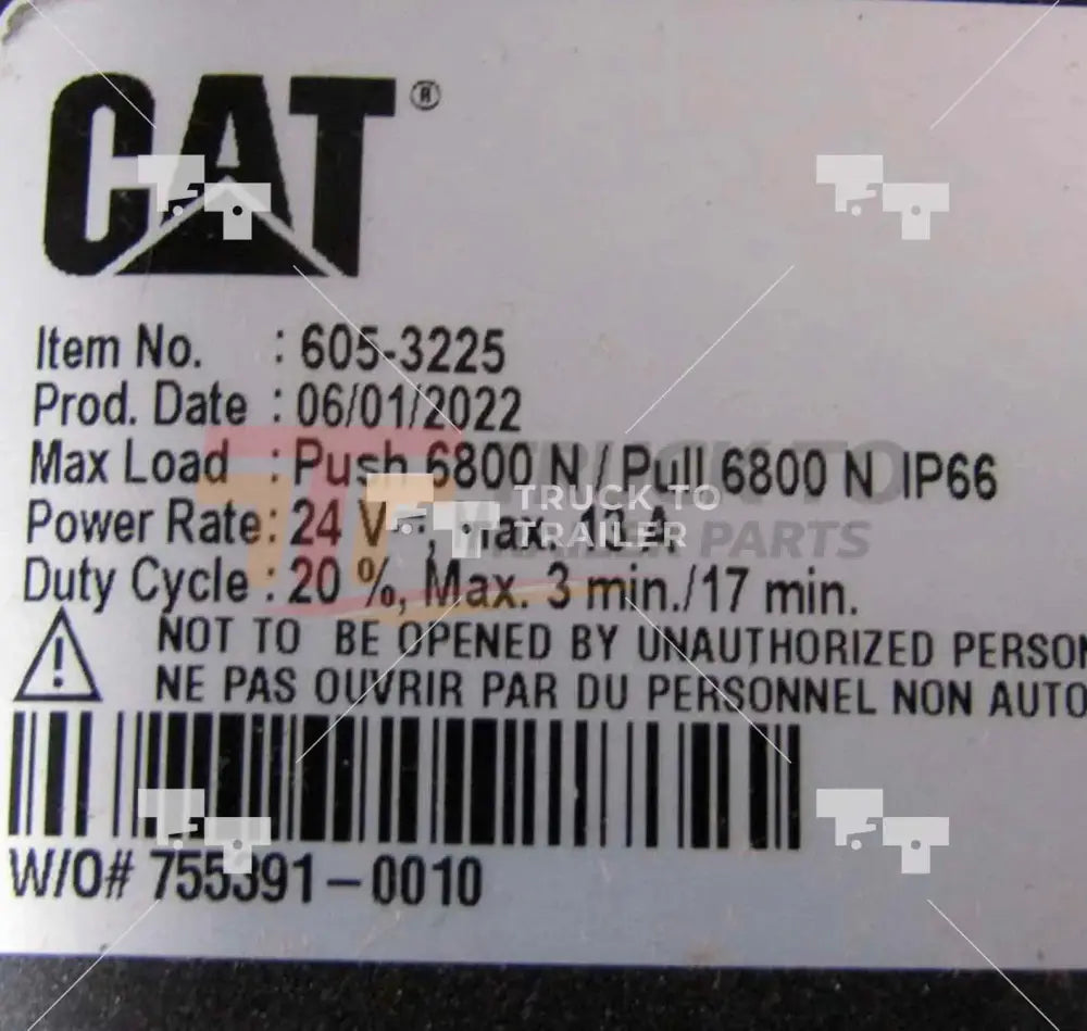 605-3225 Genuine Cat Actuator As - Truck To Trailer