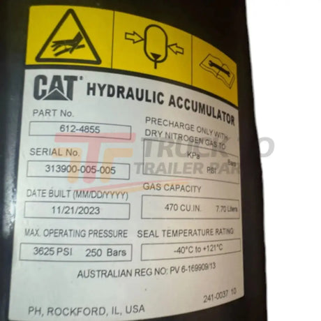 612-4855 CAT 174.6mm Outer Diameter Uncharged Accumulator