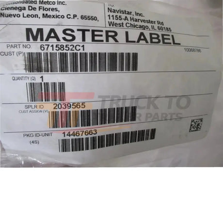 6715852C2 International Overhead Compartment Panel W/Lanyard Single Speaker - Truck To Trailer