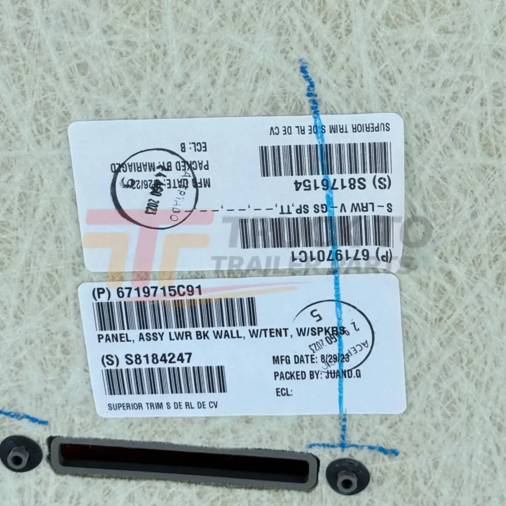 6719715C91 Genuine International Lower Back Panel Assembly - Truck To Trailer