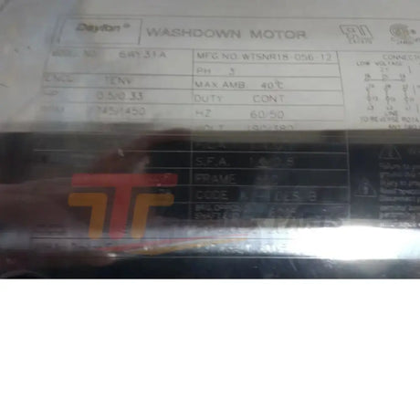 6WY31 Dayton Washdown Motor 1/2 HP 1745 RPM 208-230/460VAC 3-Phase - Truck To Trailer