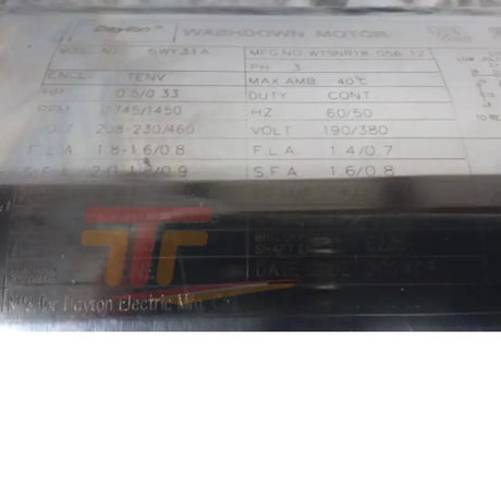 6WY31 Dayton Washdown Motor 1/2 HP 1745 RPM 208-230/460VAC 3-Phase - Truck To Trailer