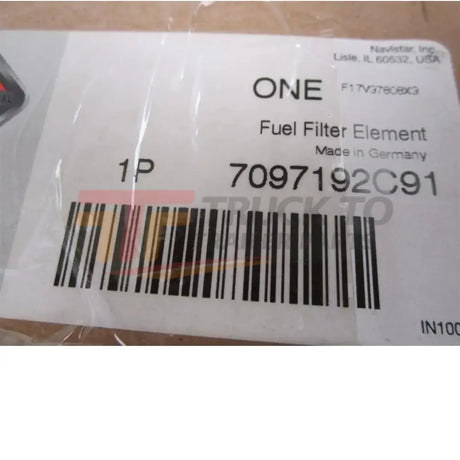 7097192C91 International Filter Assembly Fuel No Prime Pump - Truck To Trailer