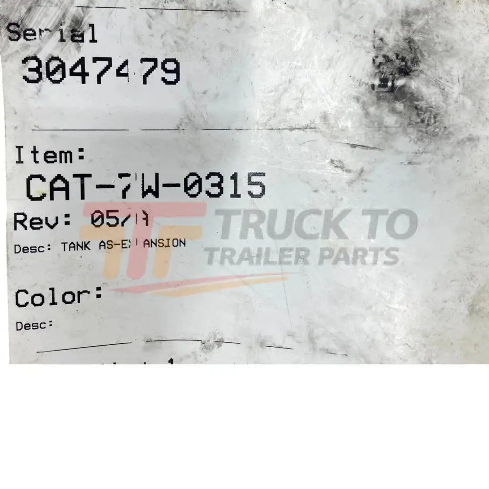 7W-0315 CAT Coolant Tank - Truck To Trailer