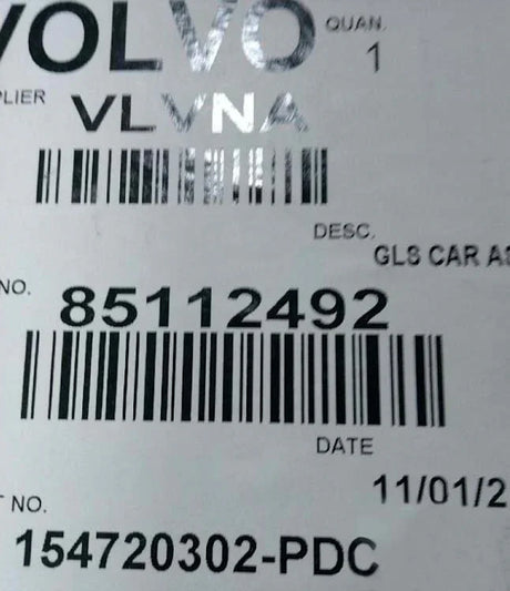 85112492 Genuine Volvo Glass - Truck To Trailer