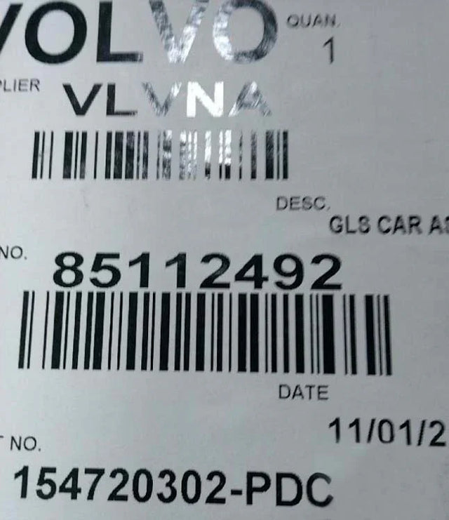 85112492 Genuine Volvo Glass - Truck To Trailer