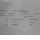 85145689 Genuine Volvo Installation Kit - Truck To Trailer