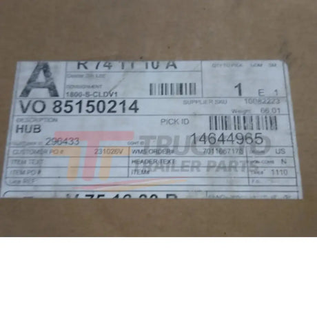 85150214 Genuine Mack Hub - Truck To Trailer